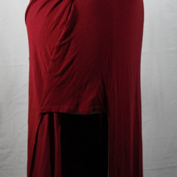 NWT Burgundy Cranberry Maxi Dress with Slits and Cross Stitch Cleavage - Picture 14 of 16